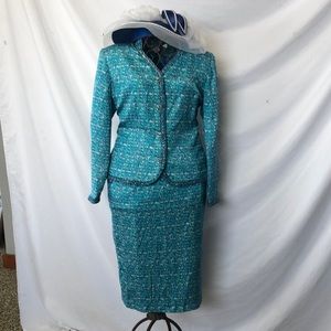 Anne Crimmins for Umi 2 pc Silk Suit Size 6 VTG